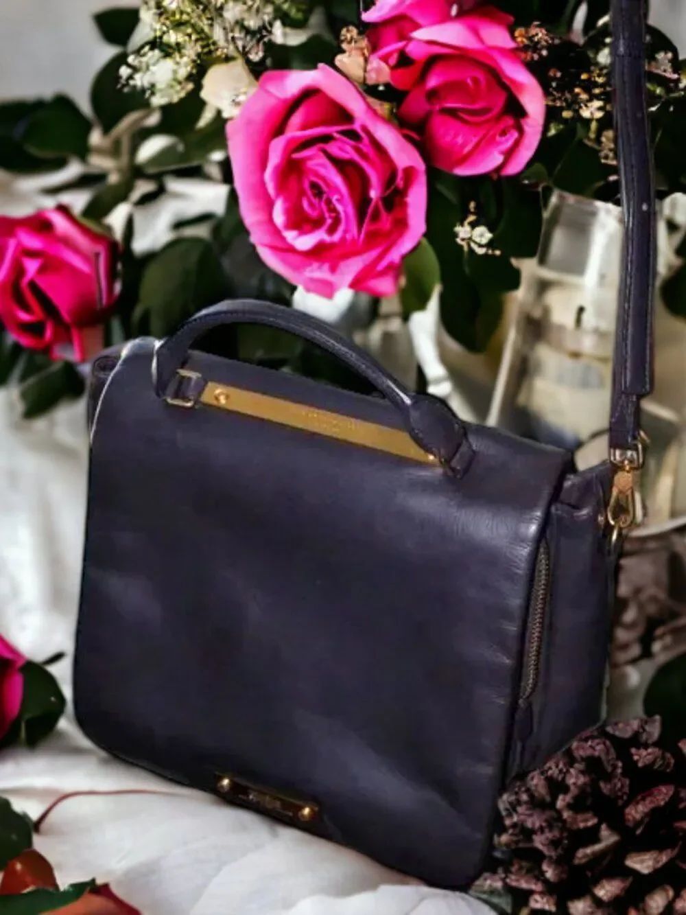 Marc Jacobs Purple Leather Crossbody Bag